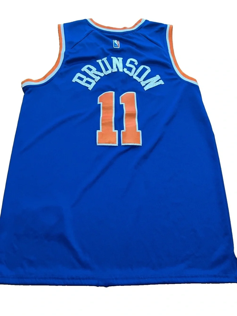 Nike NY Knicks Jalen Brunson Icon Edition Jersey Blue 54 Swingman Sphere Patch